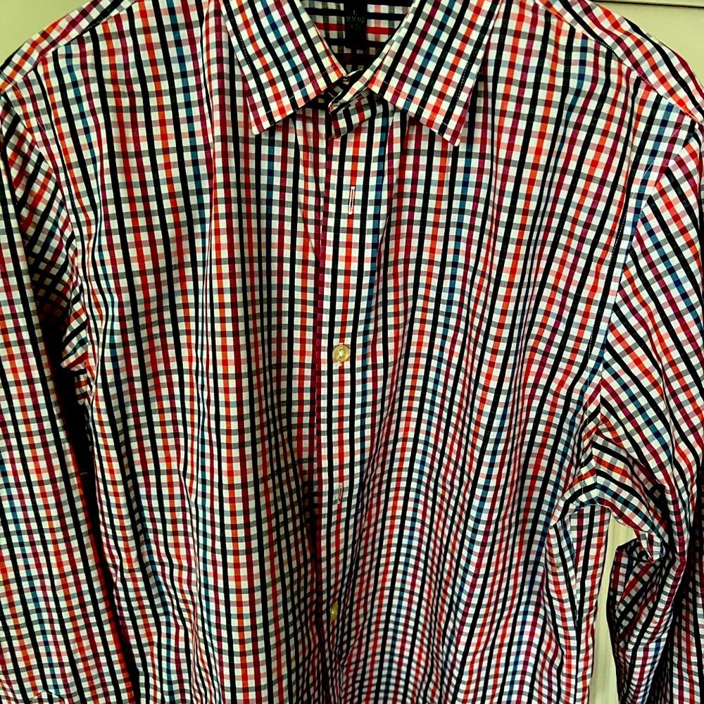 Men’s banana republic long sleeved checked dress shirt